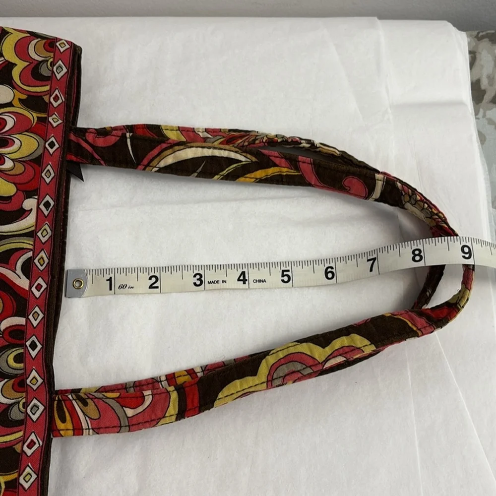 VERA BRADLEY PUCCINI (retired print) tote bag satchel multi pockets brown orange - Picture 17 of 17